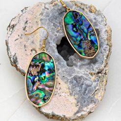 Abalone Shell Earrings - Teardrop Dangle Earrings