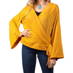 Bell-Sleeved V-Neck Wrap | Game Day Tops | Shirts | Women's Blouses