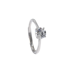 Four Claw Diamond Ring S925 Sterling Silver C002