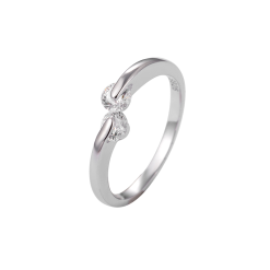 Double Diamond Ring S925 Sterling Silver C025