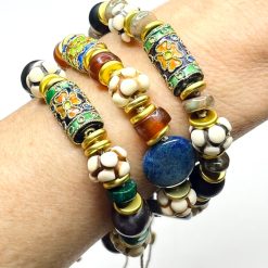 Cloissone and Gemstone Bracelets (sold separately)